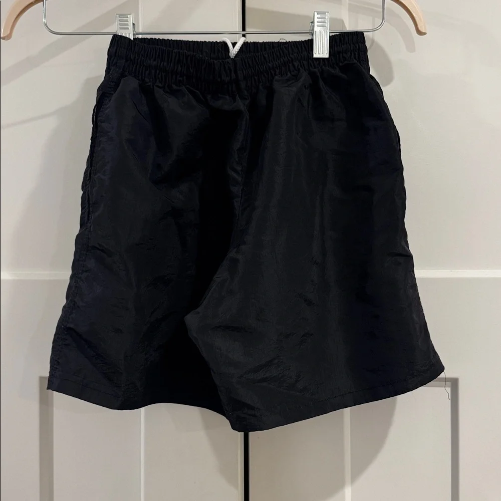 Vintage Surf Style Shorts, Black with Neon Logo, Size Small - Picture 4 of 6